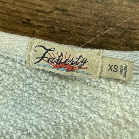 Faherty Womens Bells Sweatshirt XS Blue White Tie Dye Raglan Pullover Athleisure - Picture 6 of 6